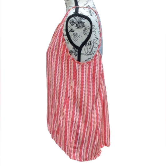 Nell women's pink peach silk patterned tank top size M - Picture 3 of 9